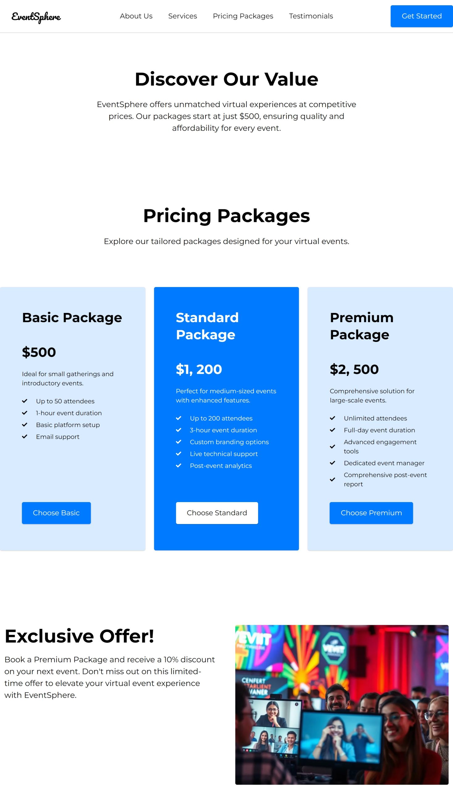 Pricing Packages