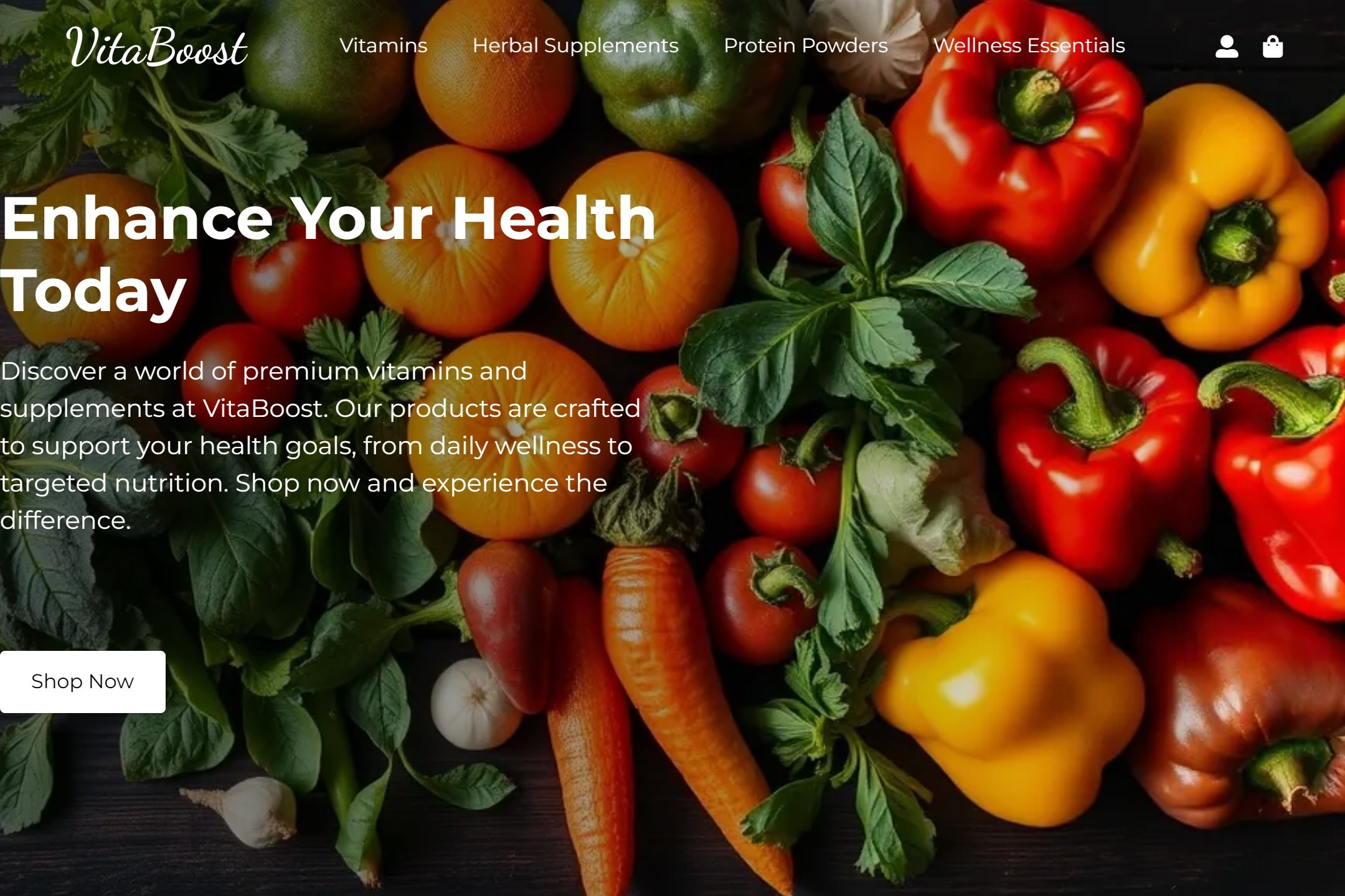 Vitamin and supplements store website template