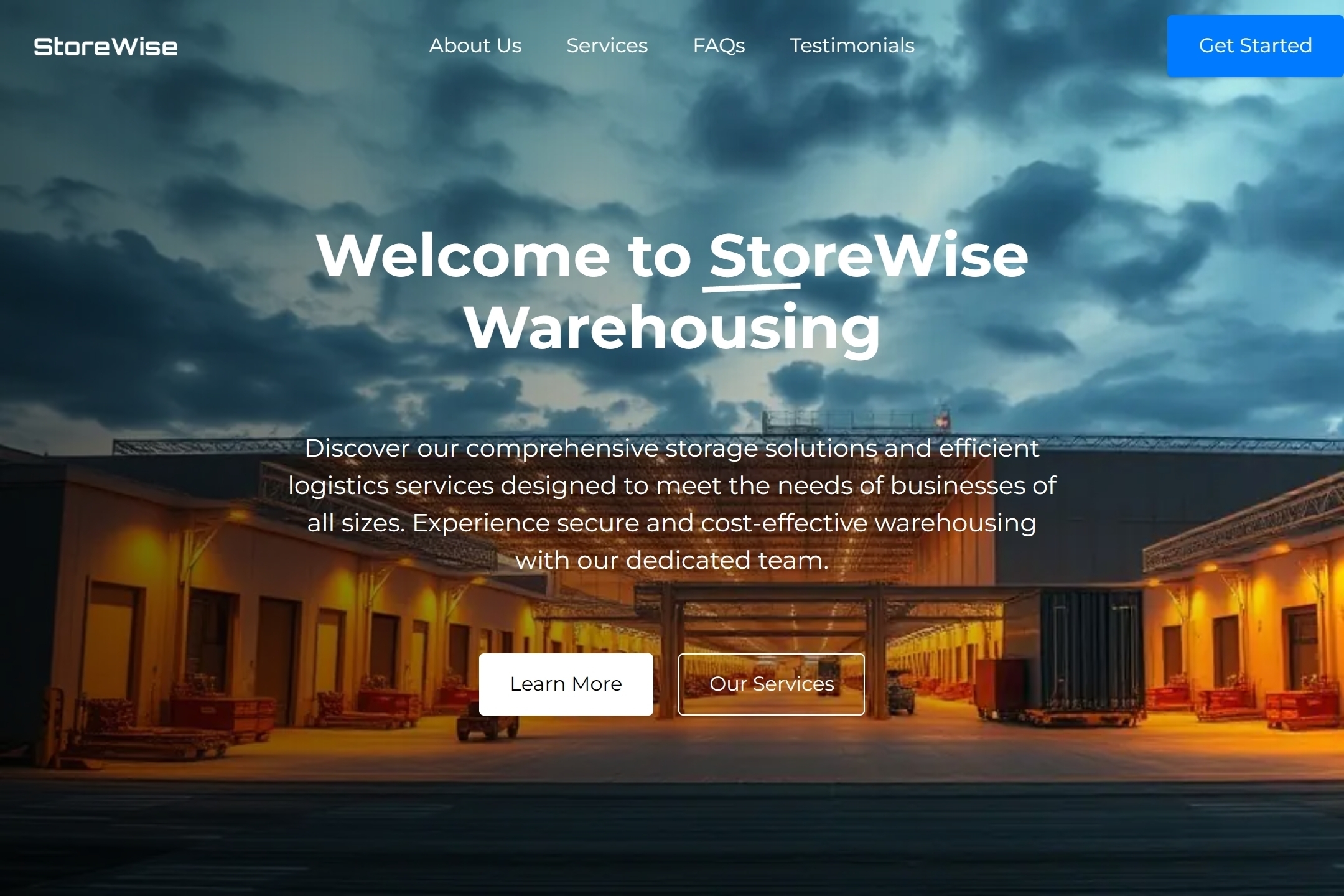 Warehouse website template