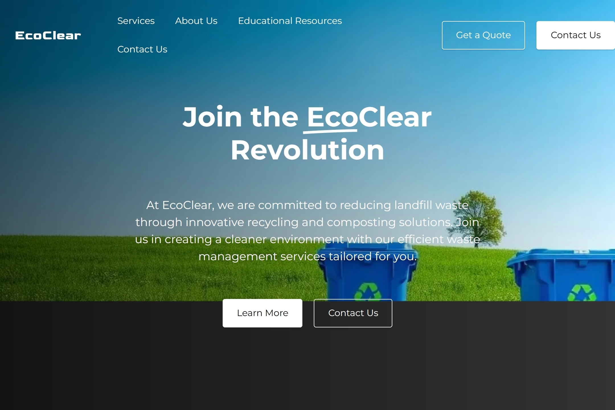 Waste management service website template