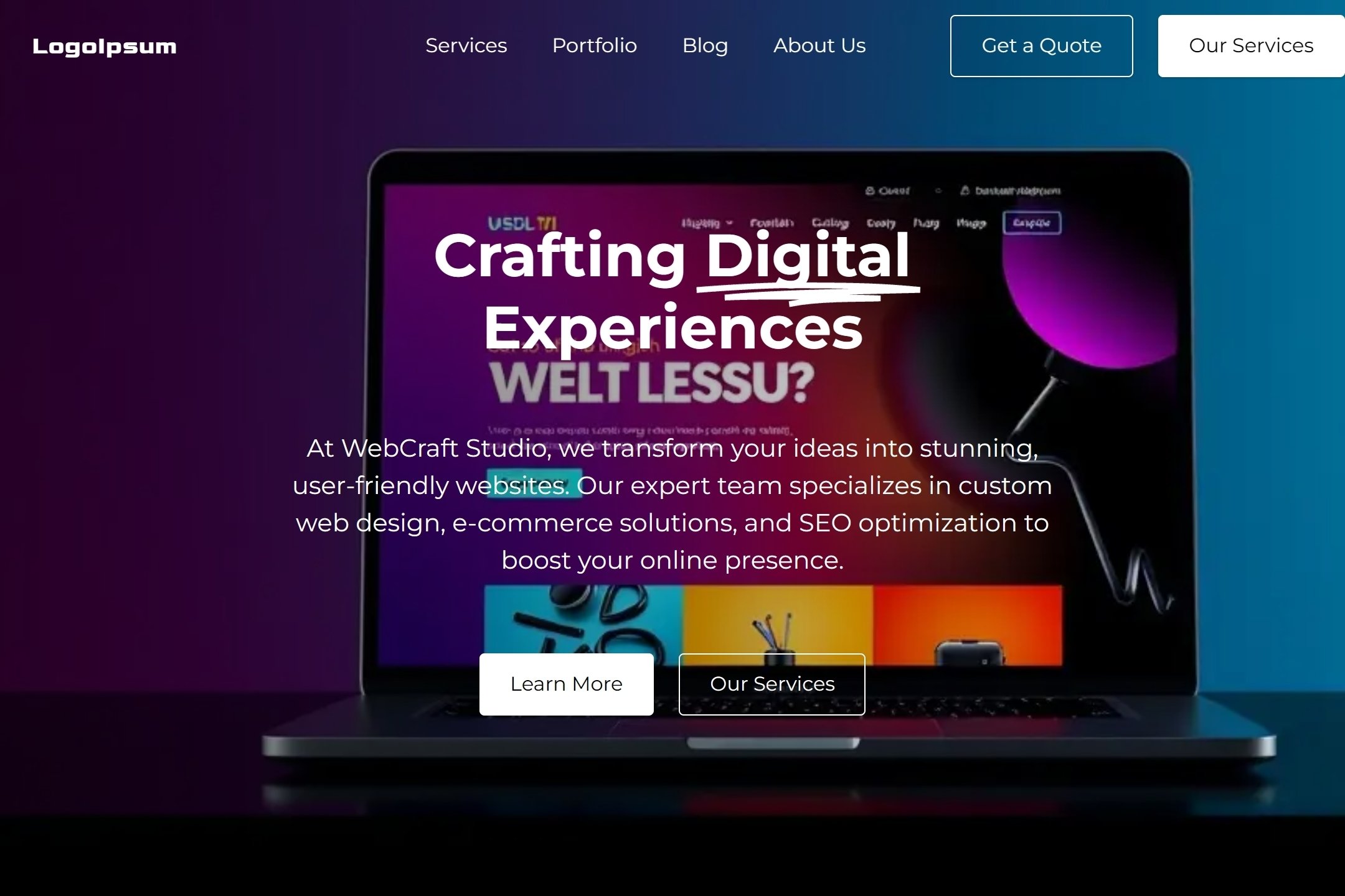 Web development agency website template