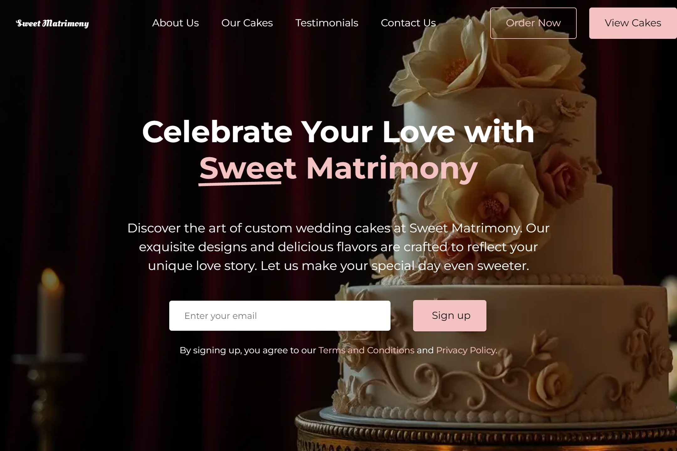 Wedding bakery website template