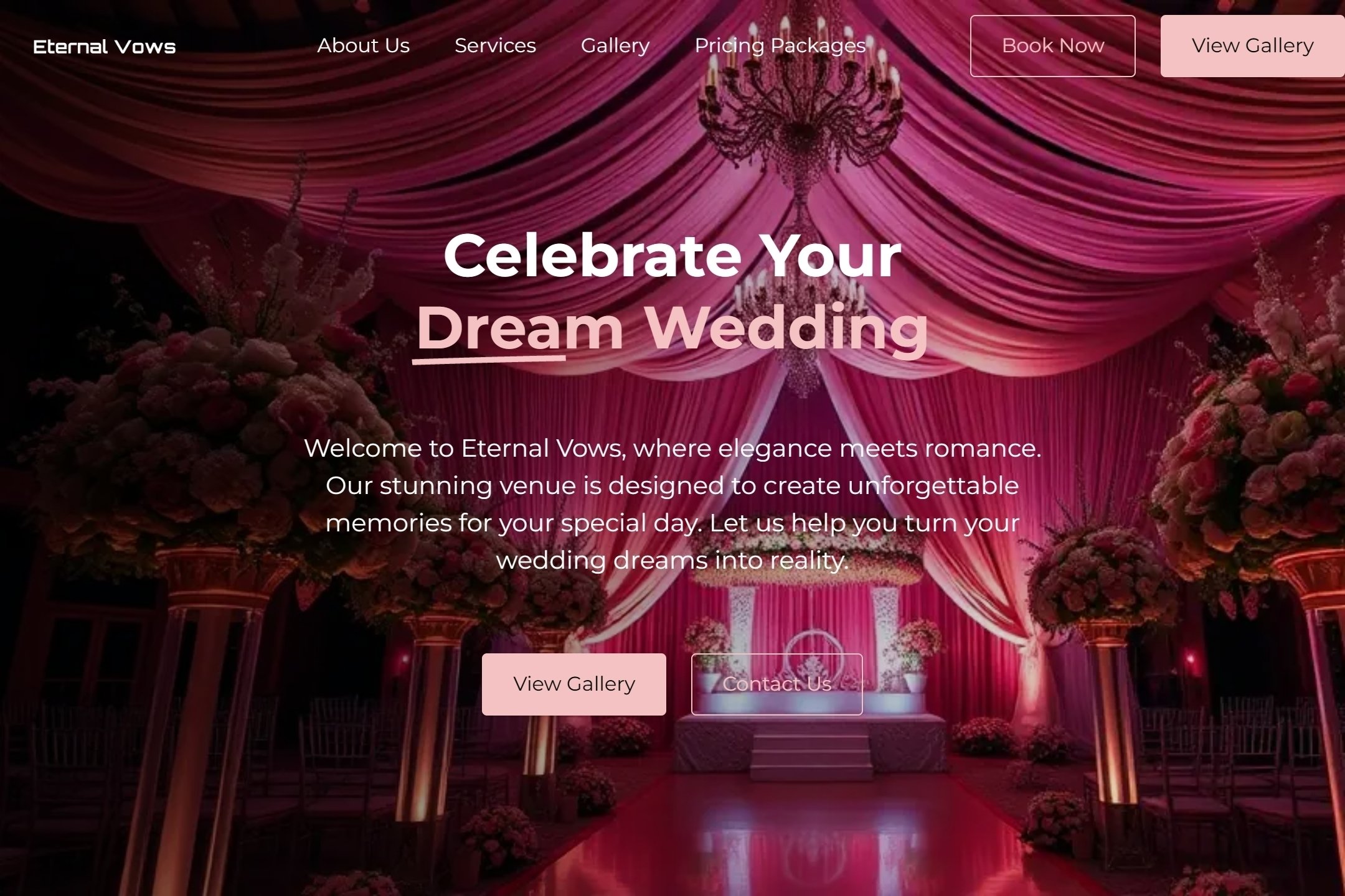 Wedding hall website template