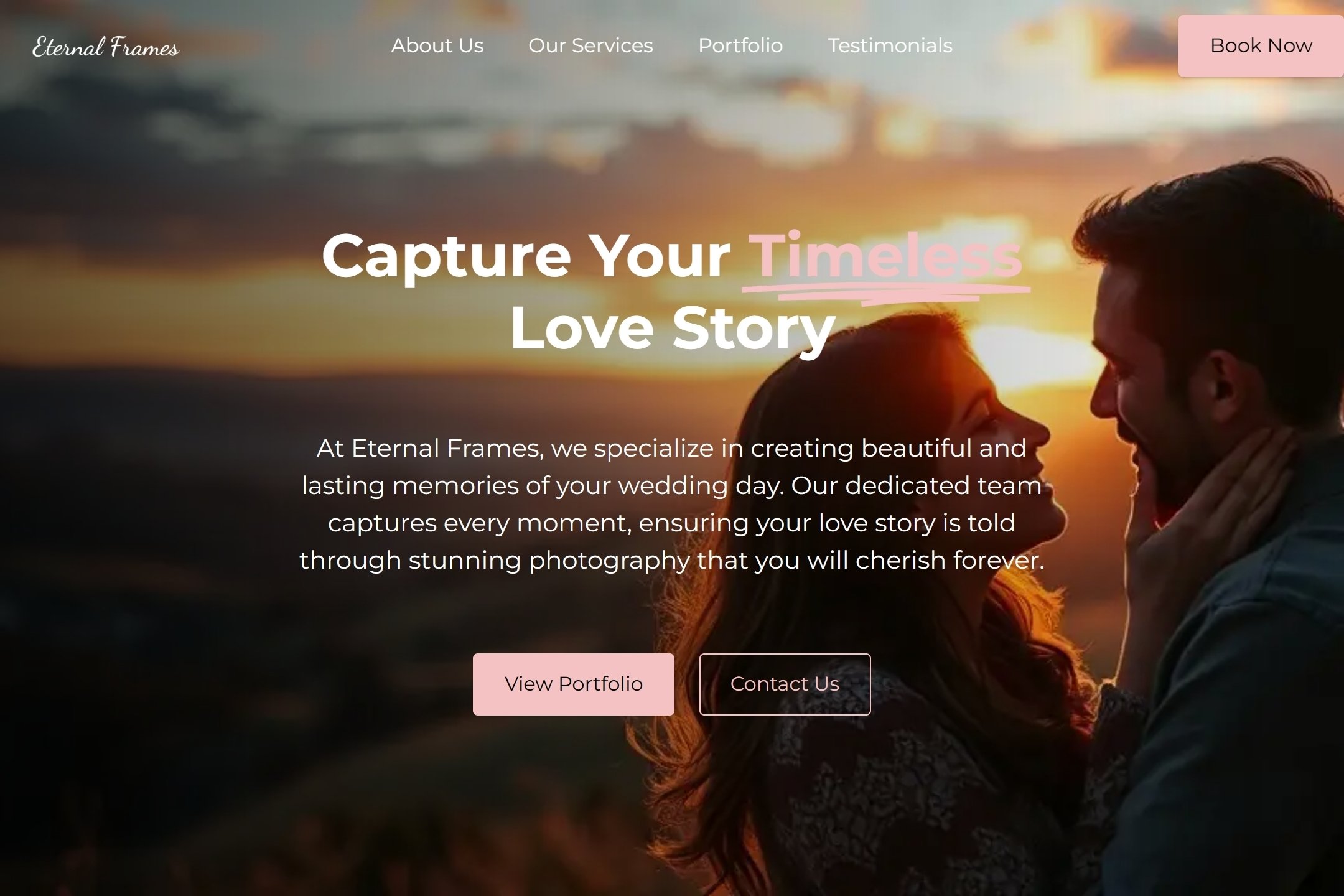 Wedding photographer website template