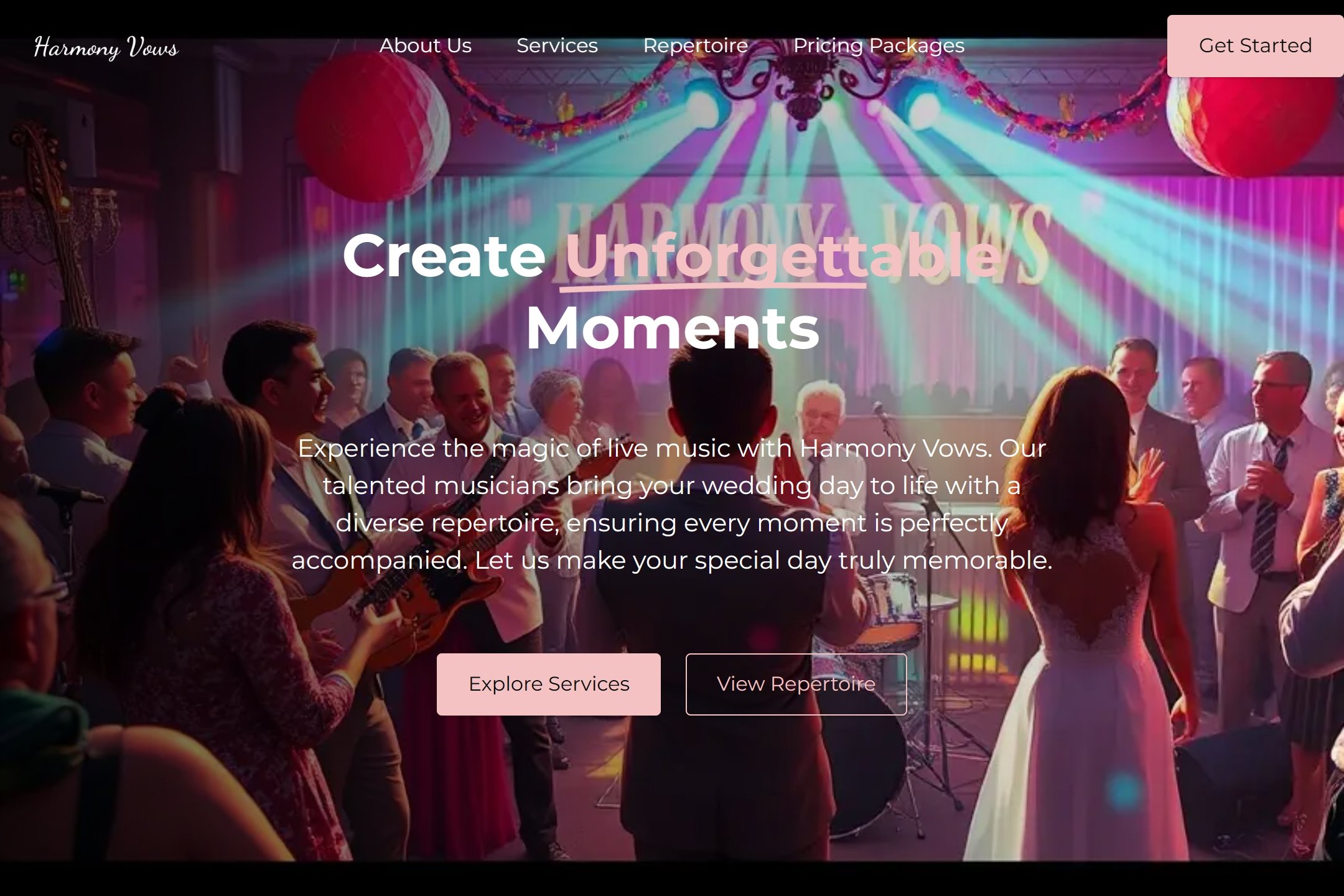 Weddings band website template