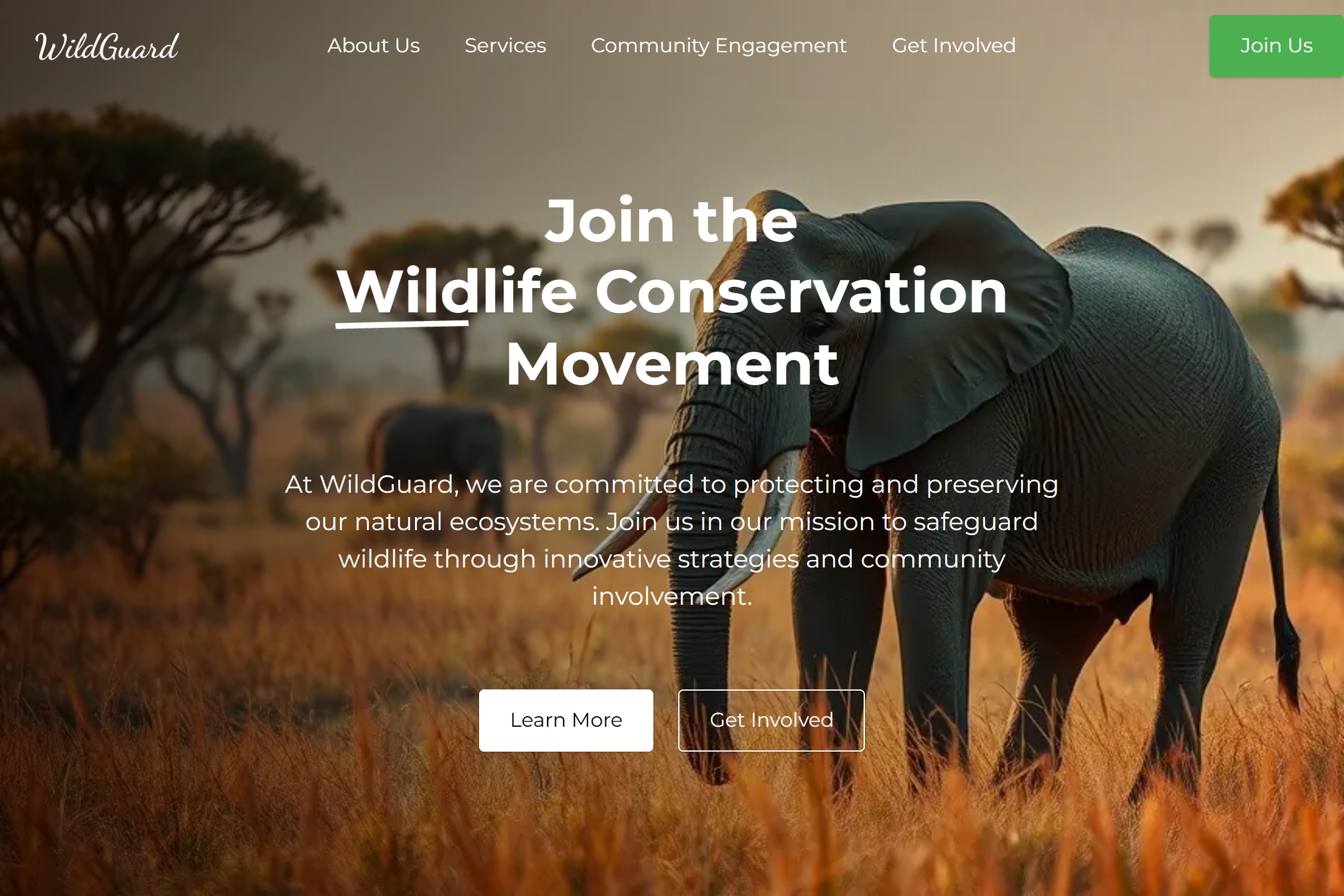 Wildlife management movement website template