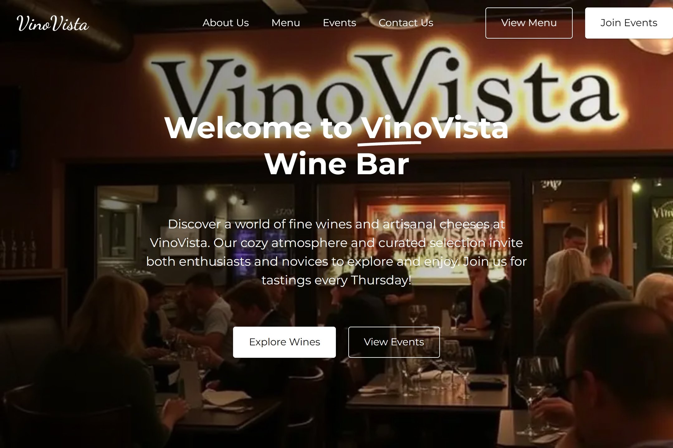Wine bar website template