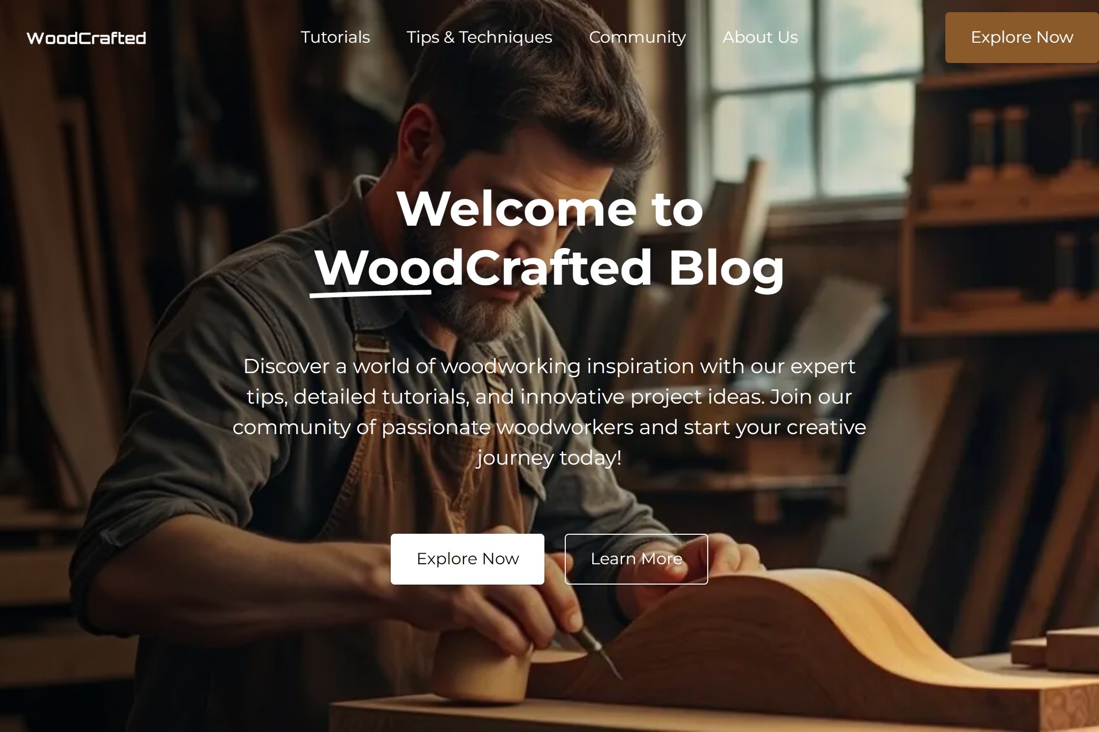Woodworking blog website template