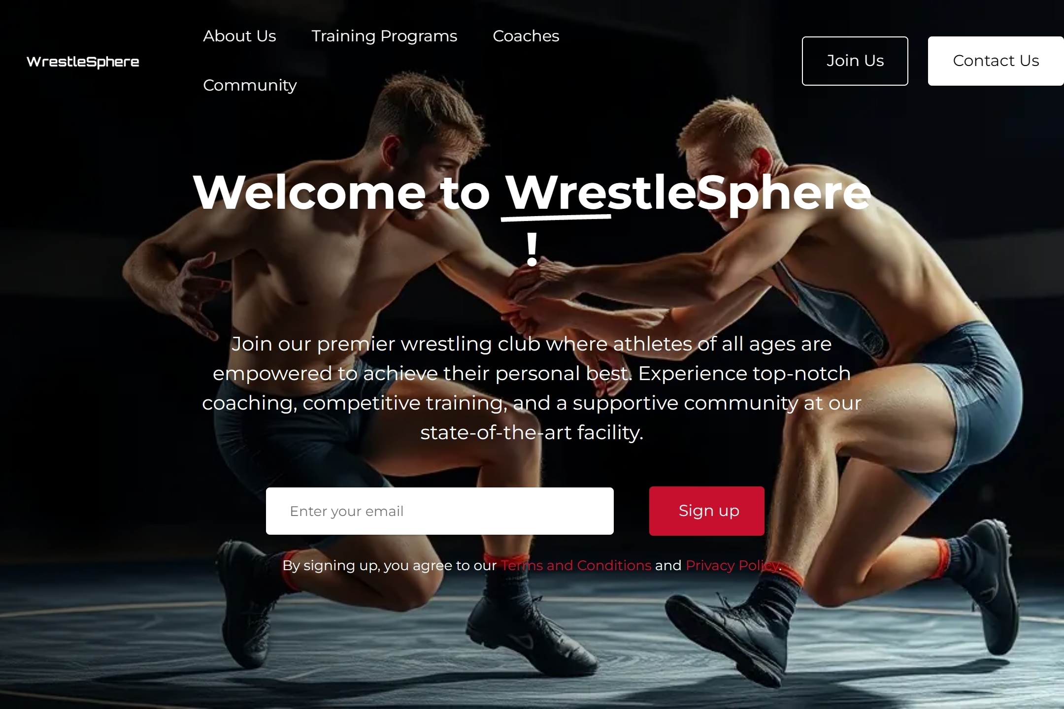 Wrestling club website template