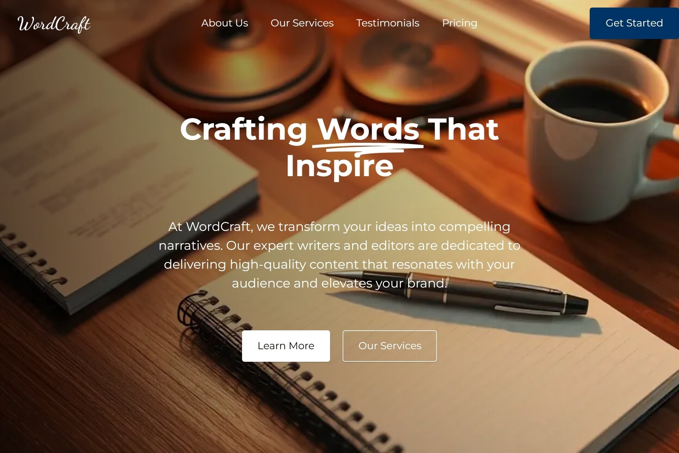Writer website template