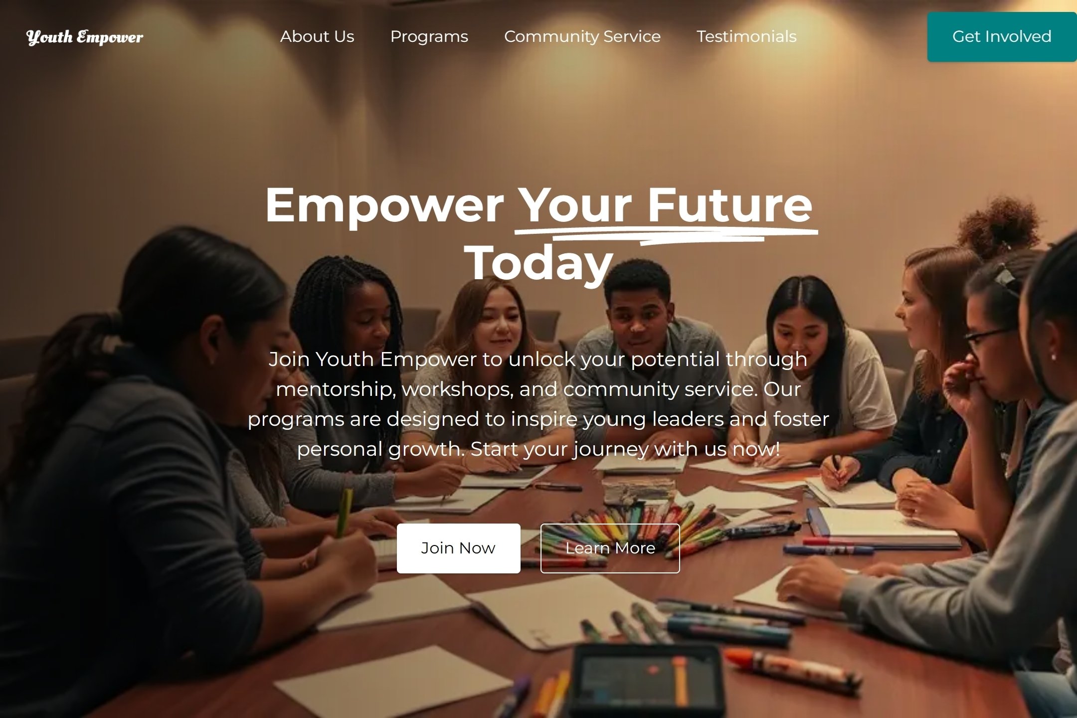 Youth organization website template