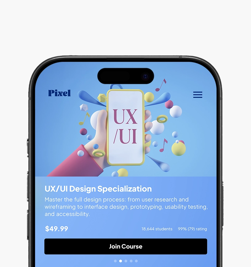Mobile responsive website.