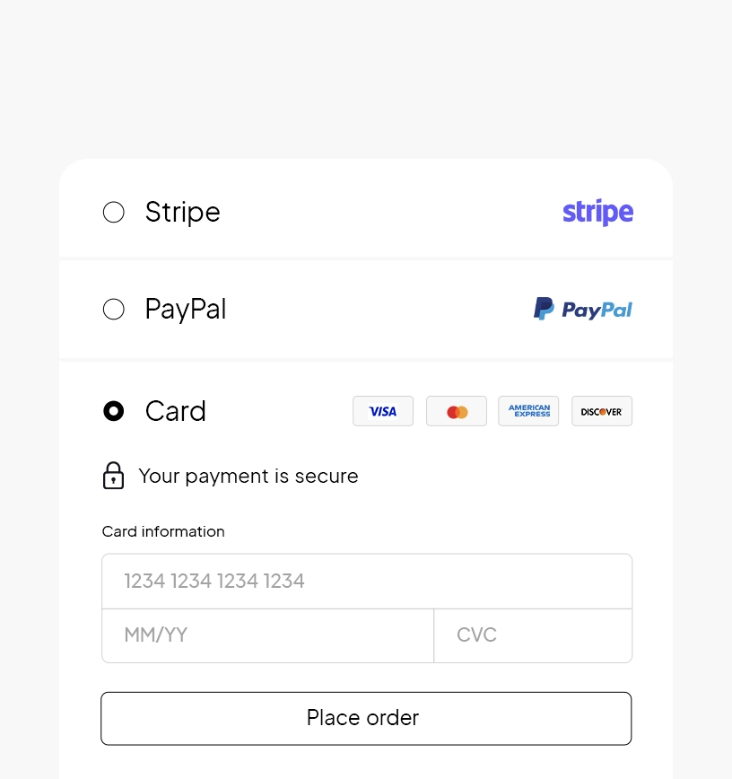 Secure checkout and payments.