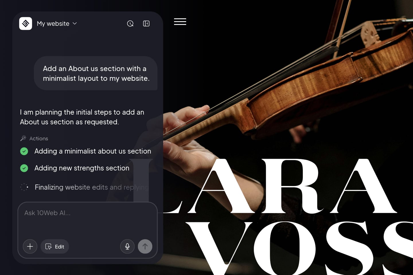 Musician website builder hero image