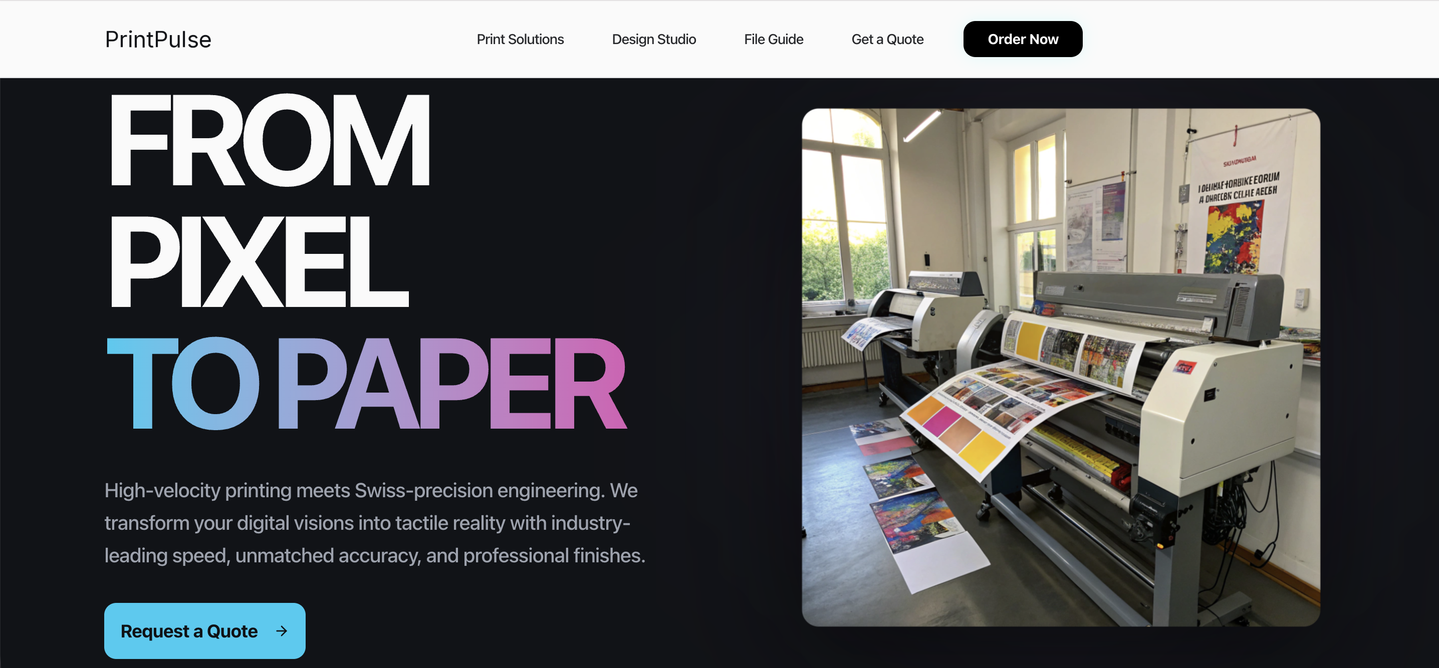 Printing service website template.