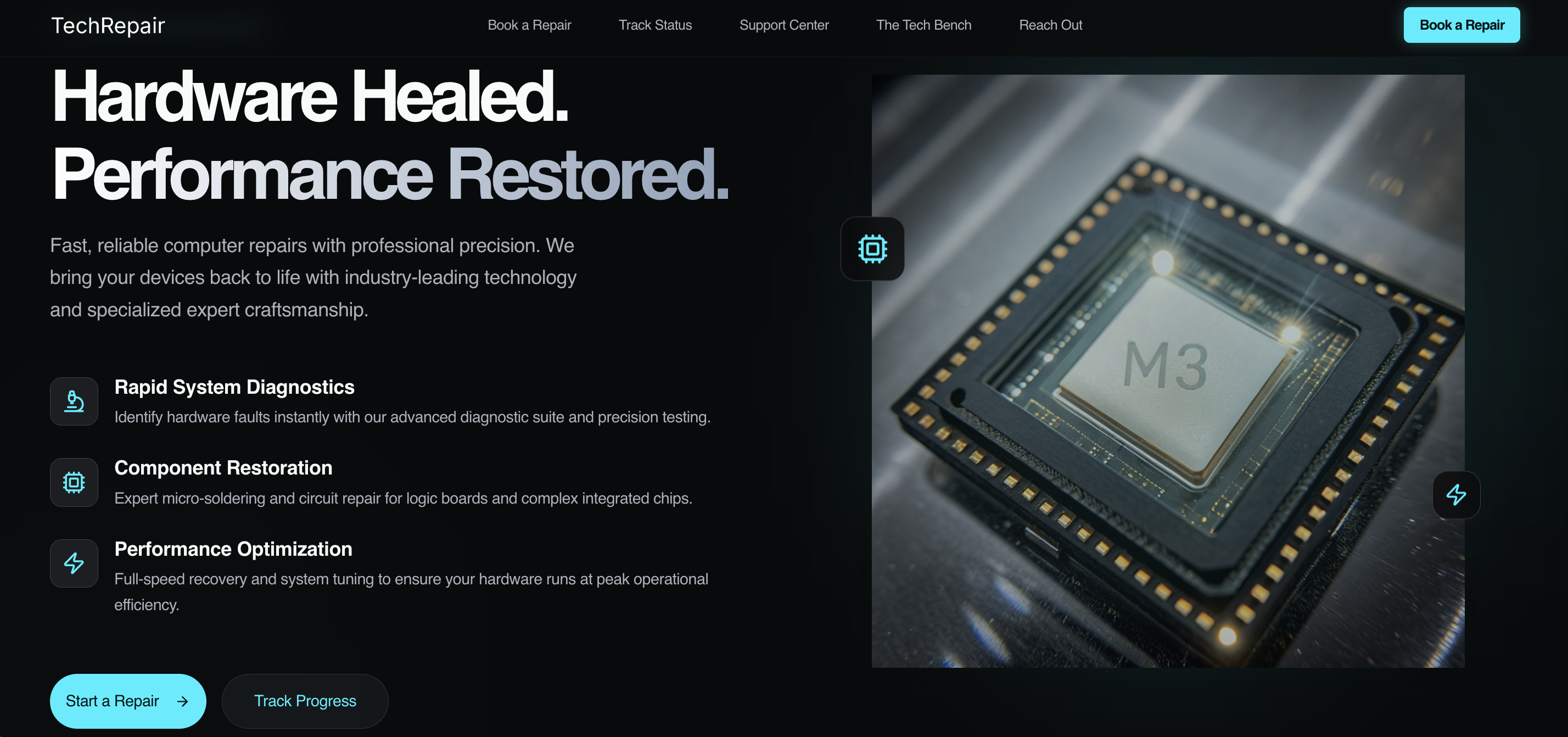 Computer repair service website template.