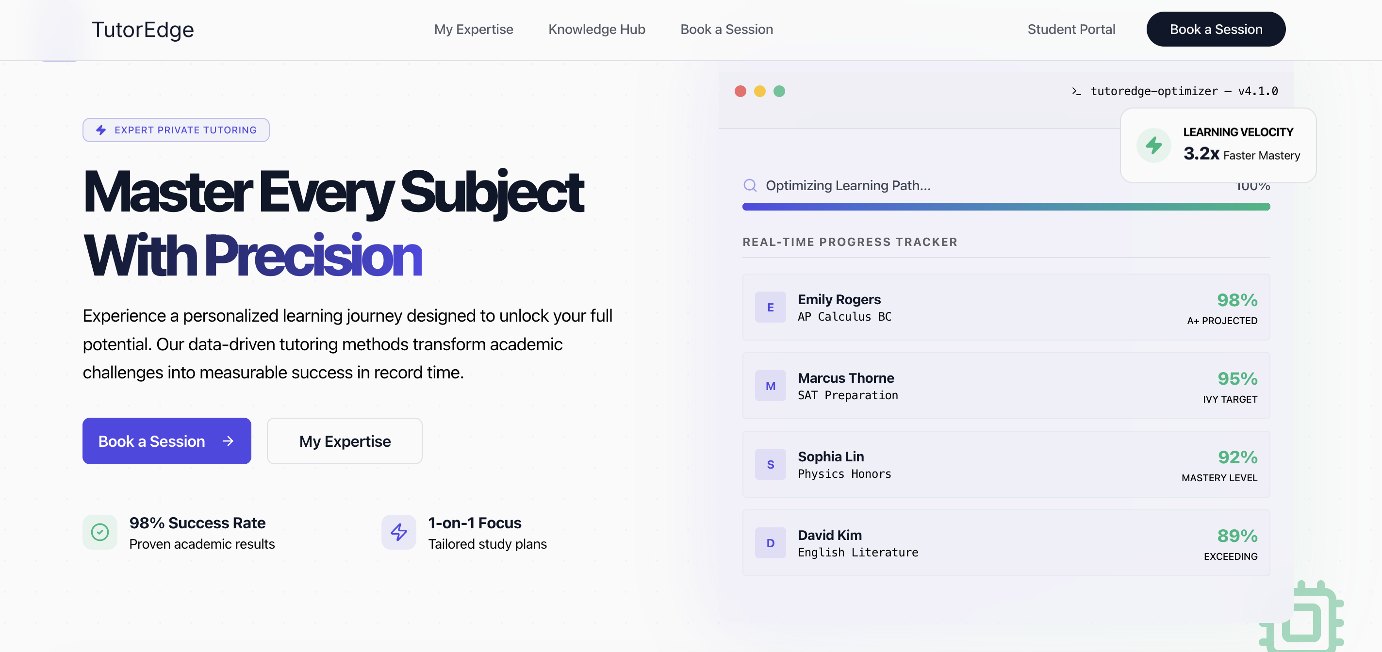 Tutor website template.