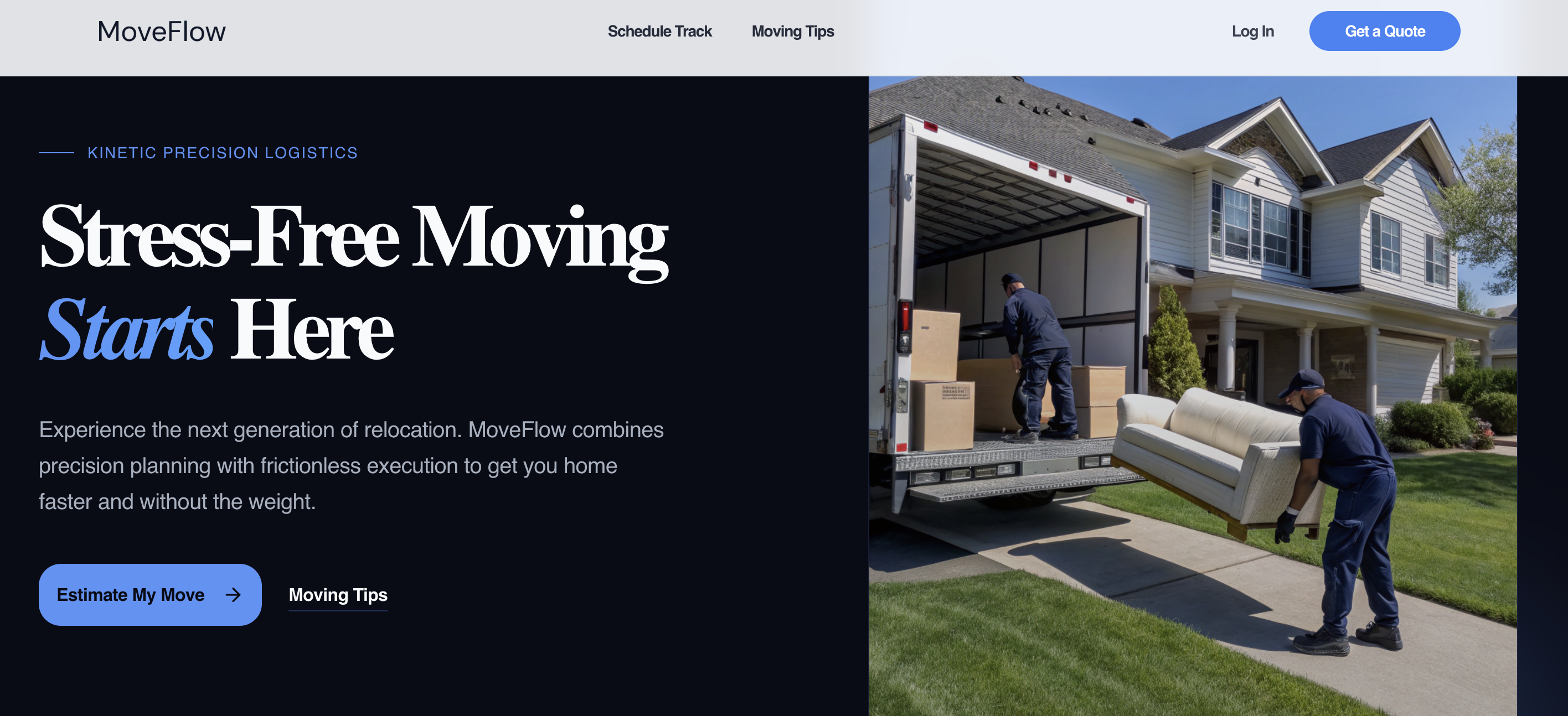 Moving company website template.