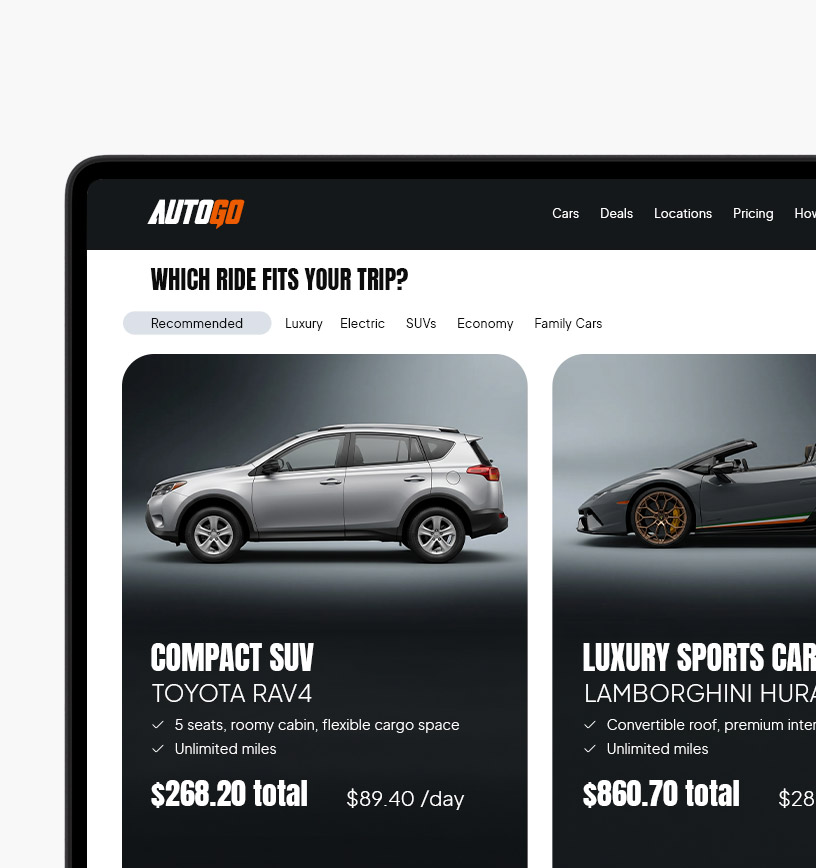 Clear service and fleet presentation.