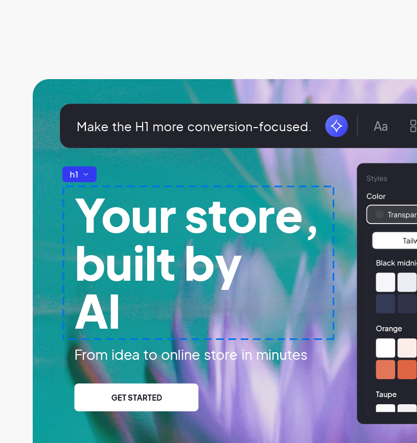 Customize your store with AI-powered design.