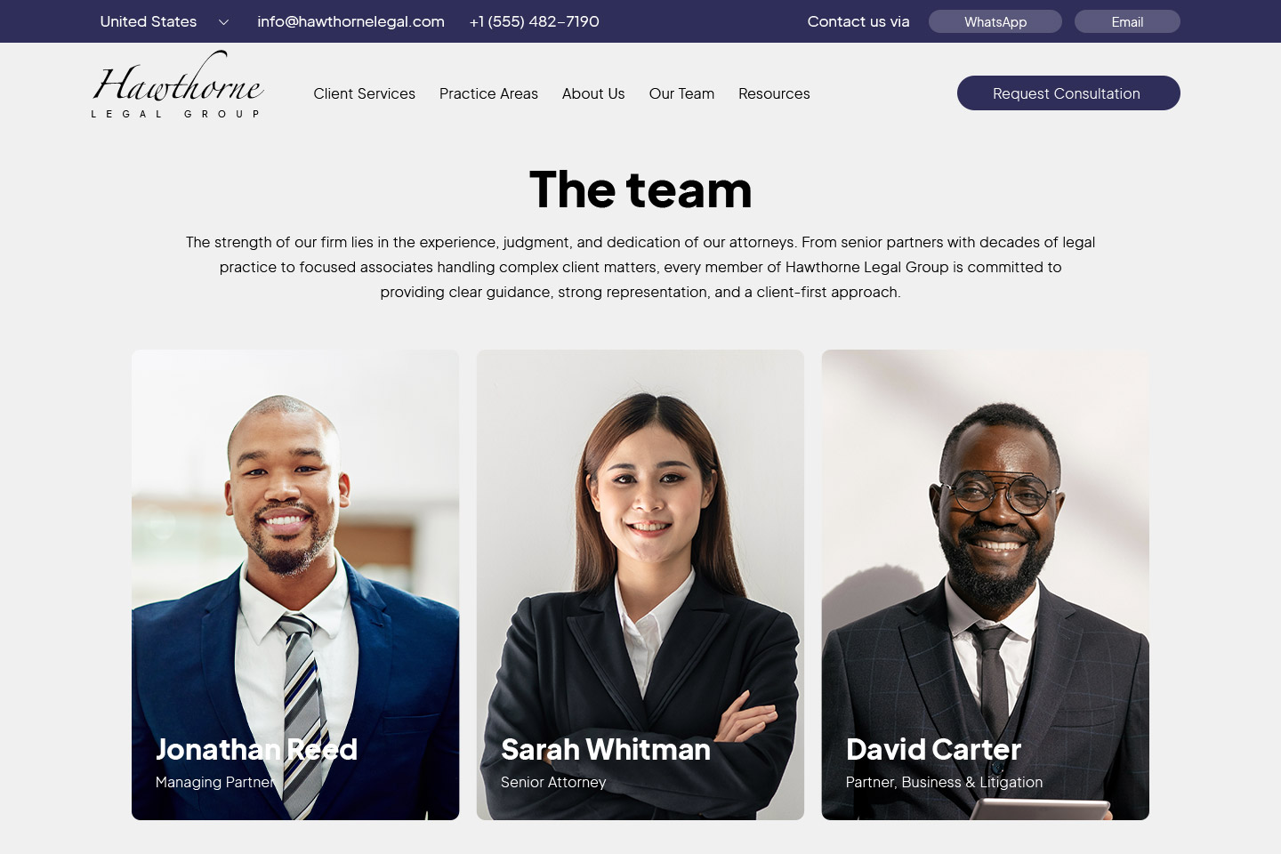 Introduce your attorneys and team