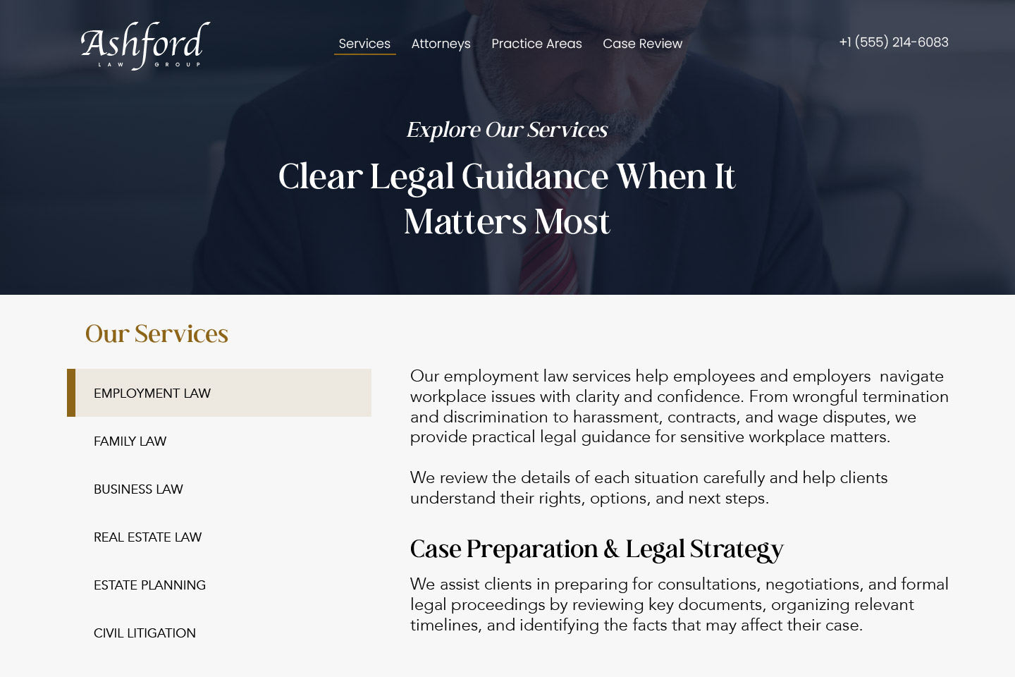 Present your practice areas clearly