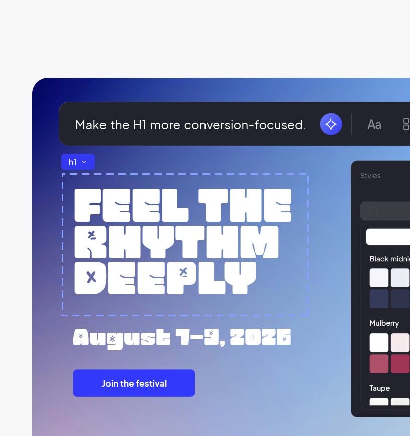 Customize the design with AI-powered tools. 
