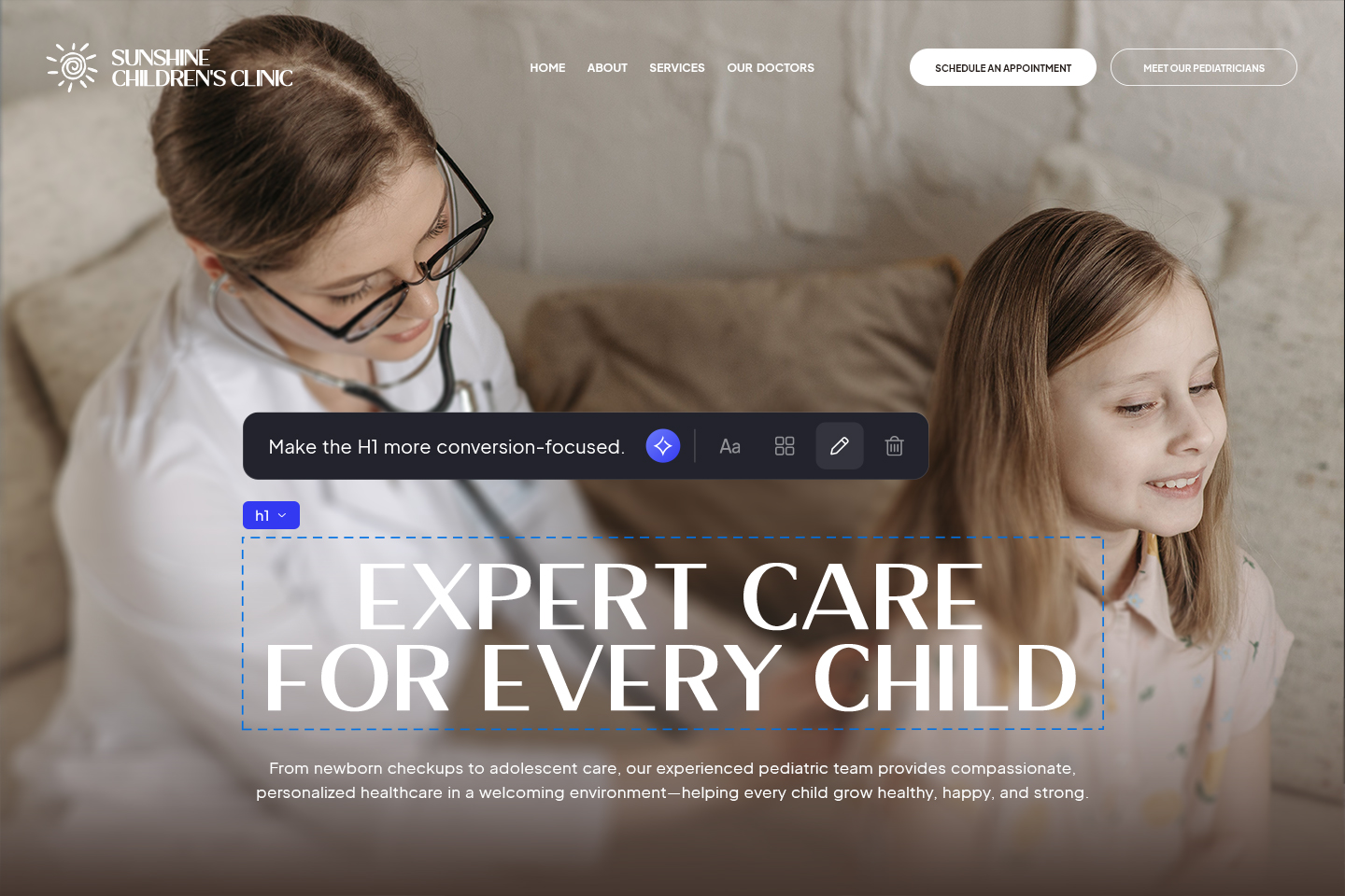 Customize your website with AI