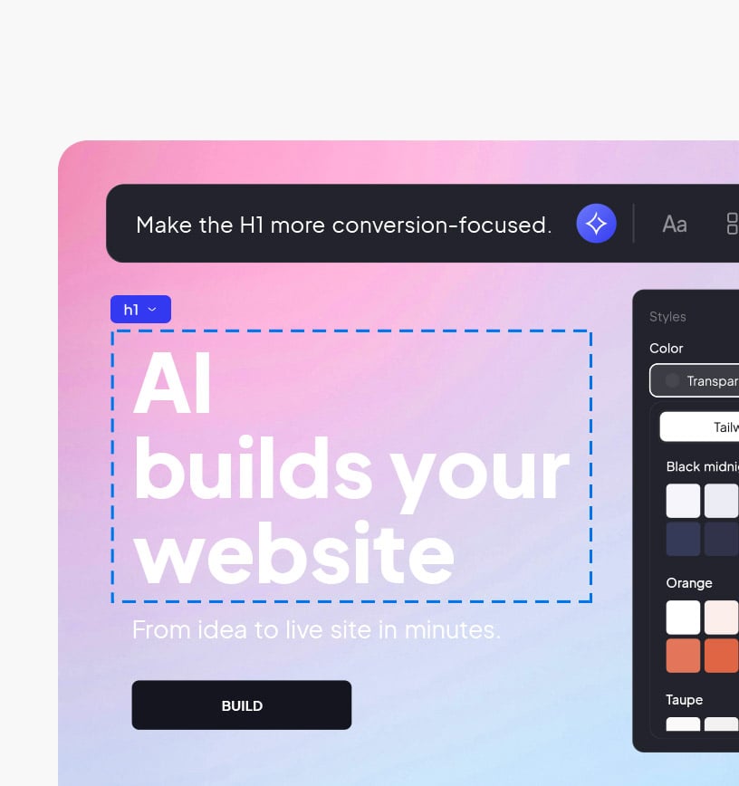 Customize your website with AI.