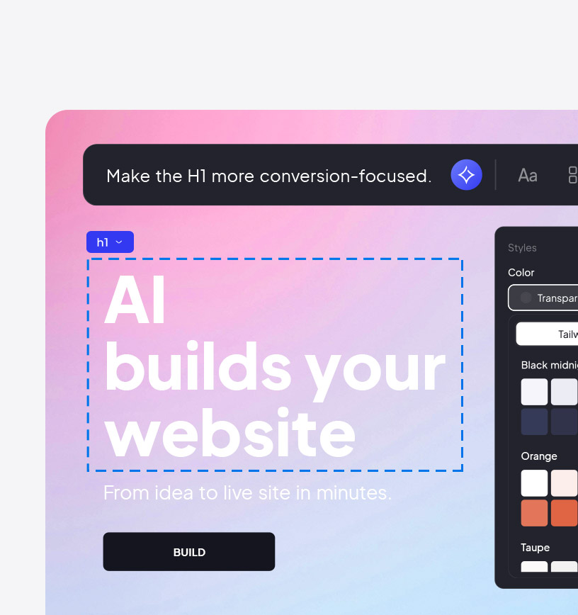 Customize your website with AI.