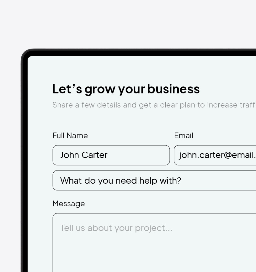 Get leads through forms and contact pages.