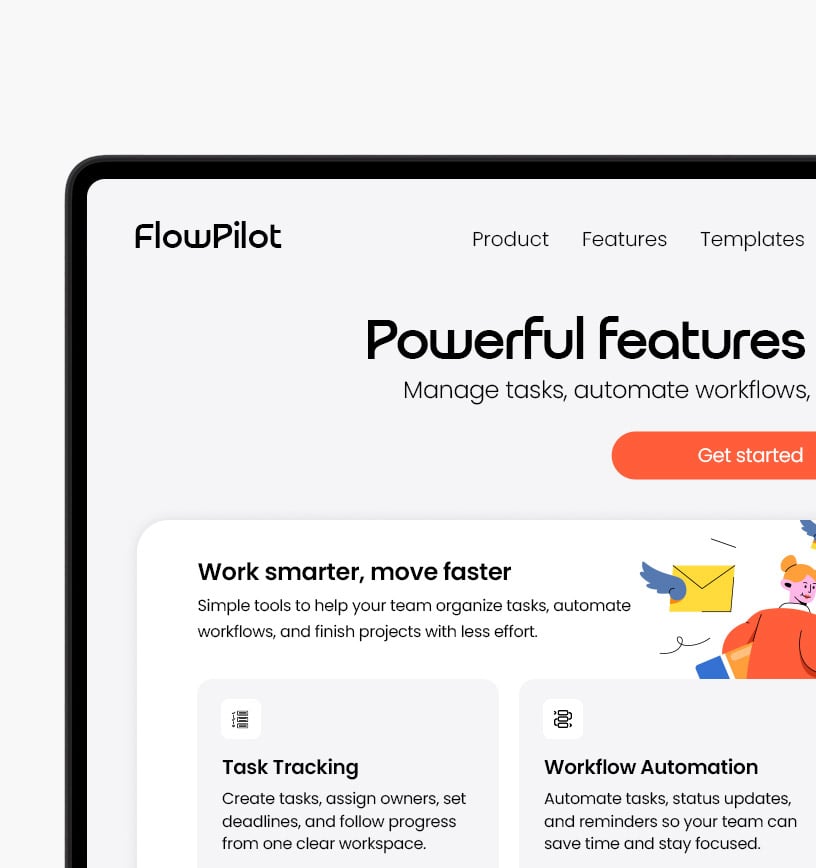 Product-focused layouts.
