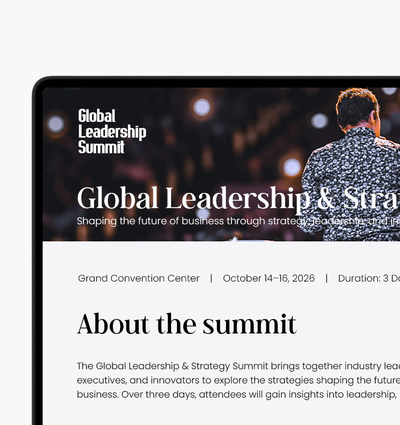 Share schedules, event details, and speakers.