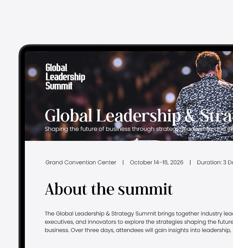 Share schedules, event details, and speakers.