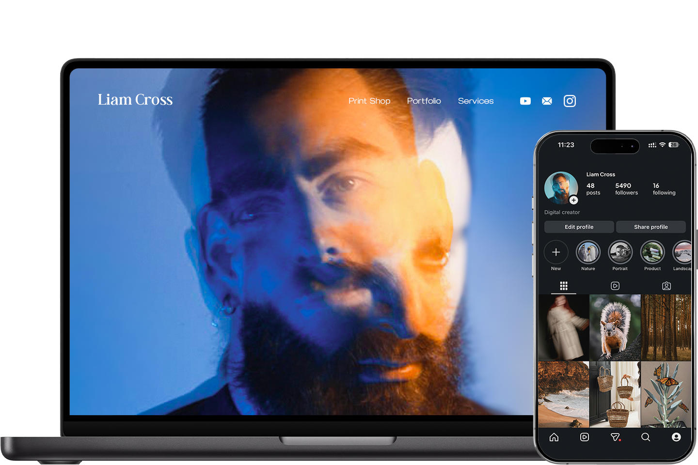 Sync your social portfolios