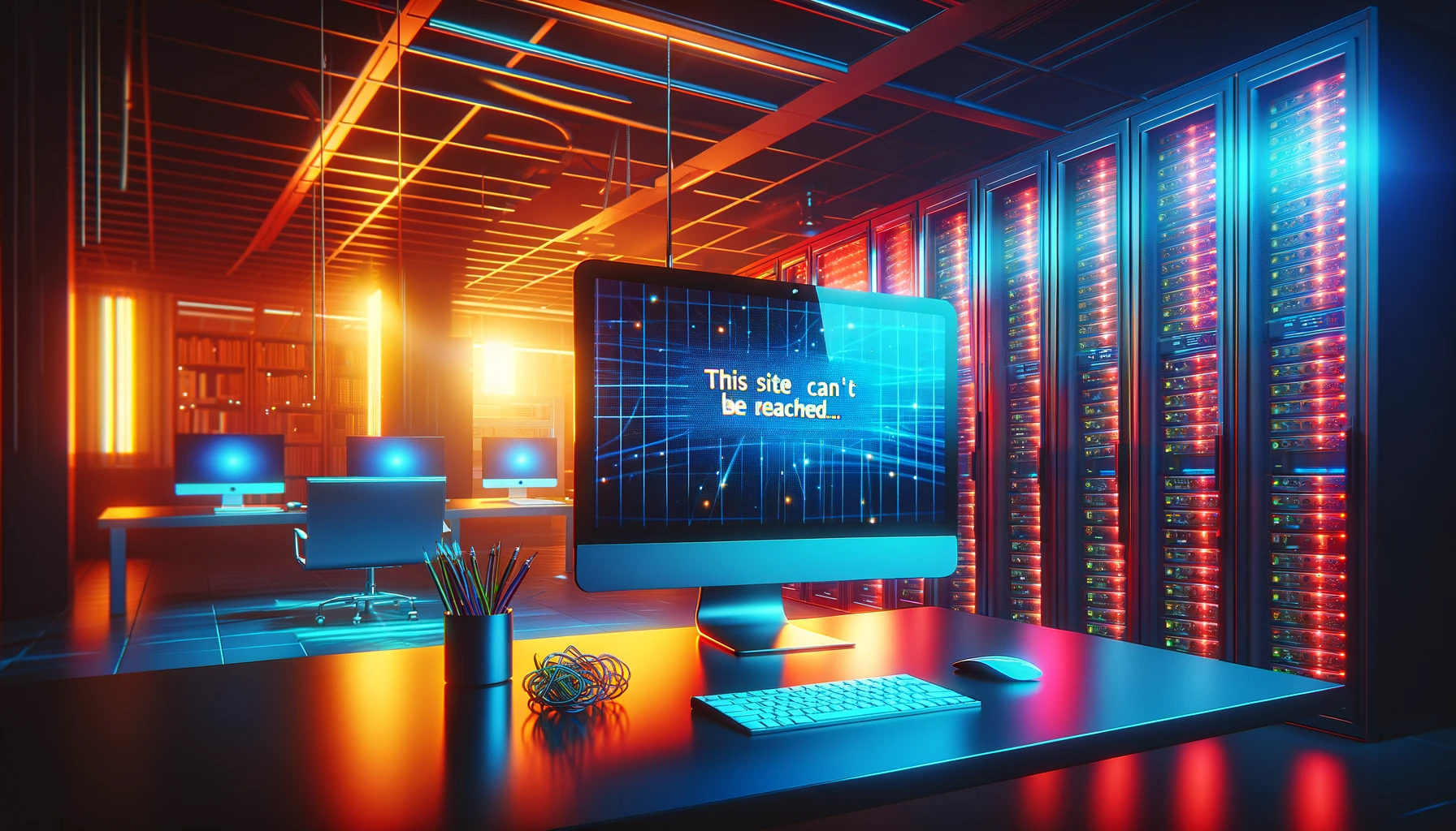 The image shows one of the messages shown when there is an DNS_PROBE_FINISHED_NXDOMAIN error