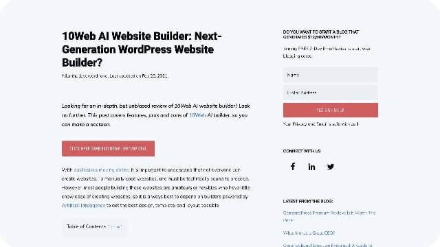 10Web AI Website Builder: Next-Generation WordPress Website Builder