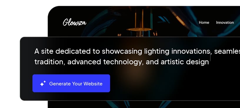 Image of an AI Website Builder generating a structured site based on a brief description.