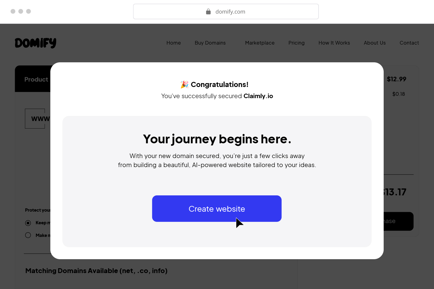 Step 2: You offer a website