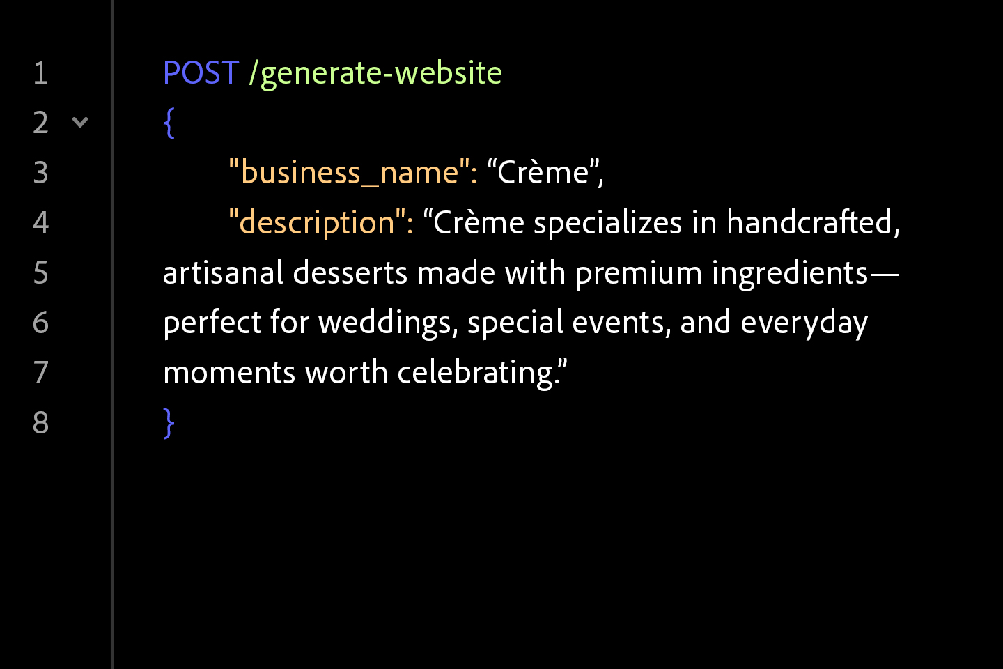 Step 3: API generates website