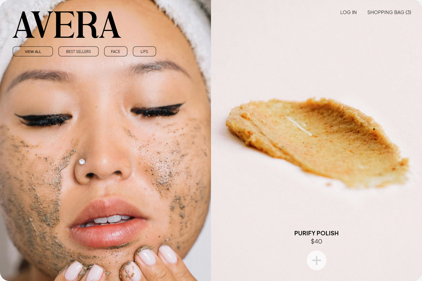 Example of a beauty and wellness ecommerce website.