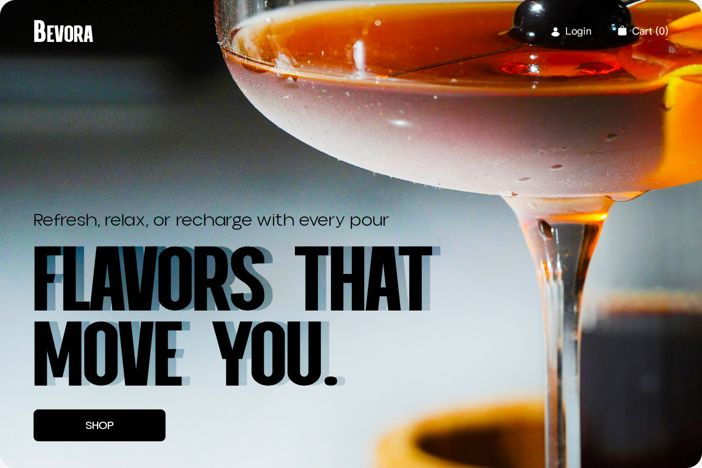 Example of a food and beverage ecommerce website.