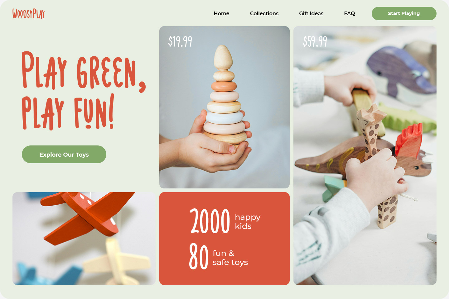 Example of a toys and fun ecommerce website.