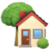 House emoji representing home decor shop.