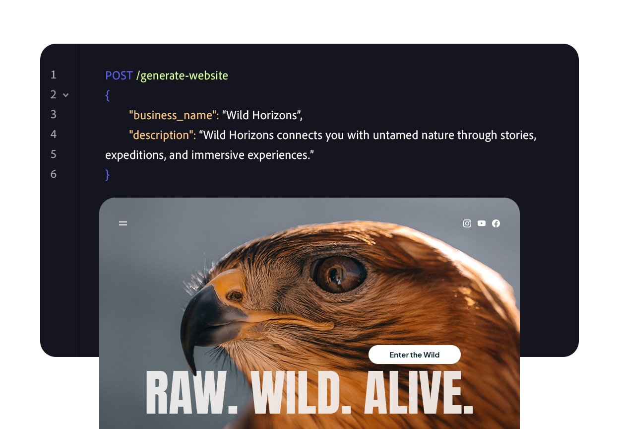 AI Website Builder API.