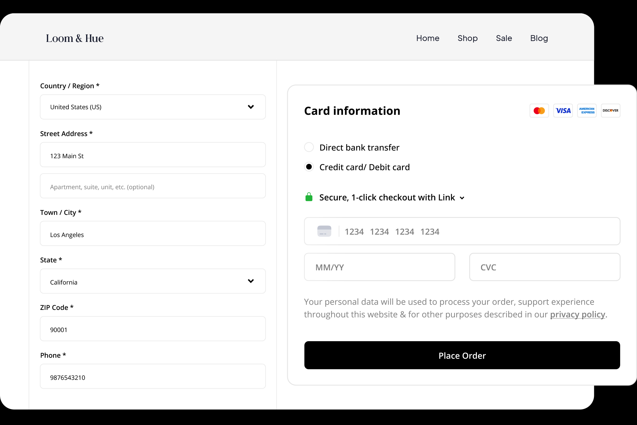 Online payments powered by Stripe