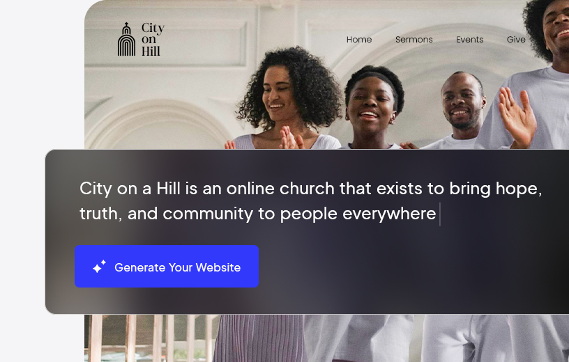 Image showcasing describing the church to generate a website.