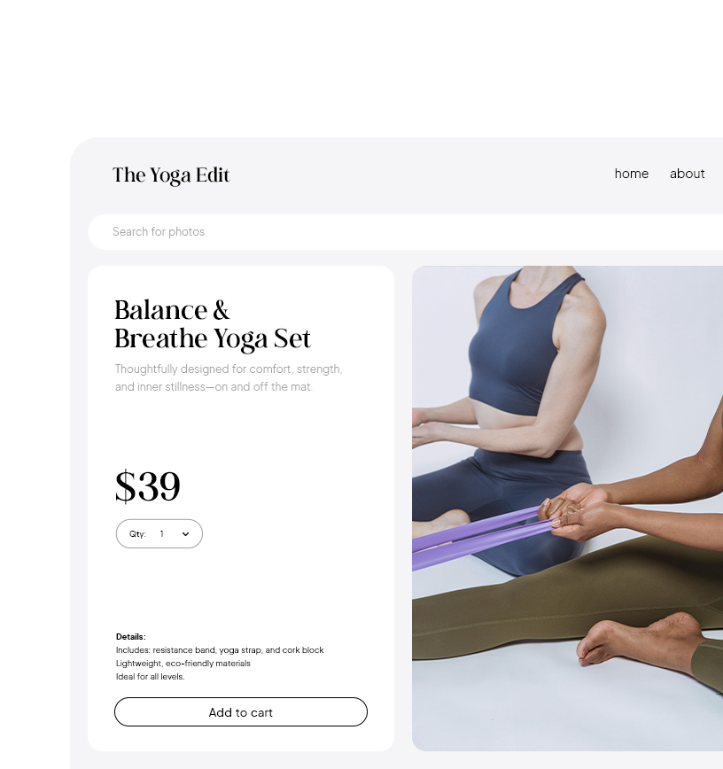 Ecommerce features.