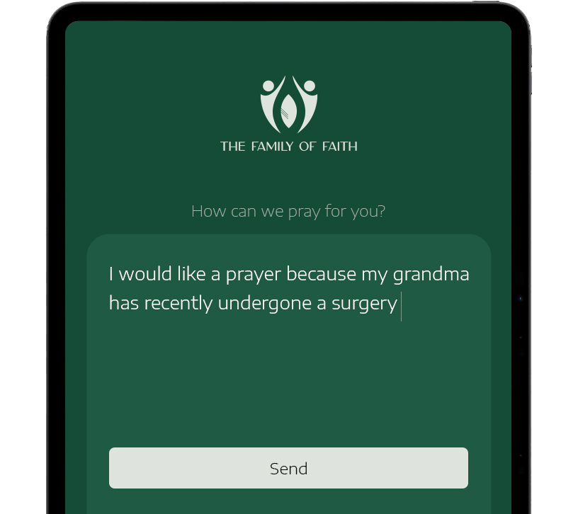  Image showcasing the interface of online prayer hub.
