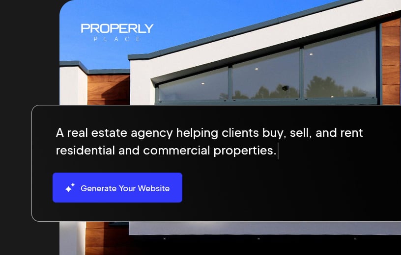 Image of describing the real estate business to generate a website.